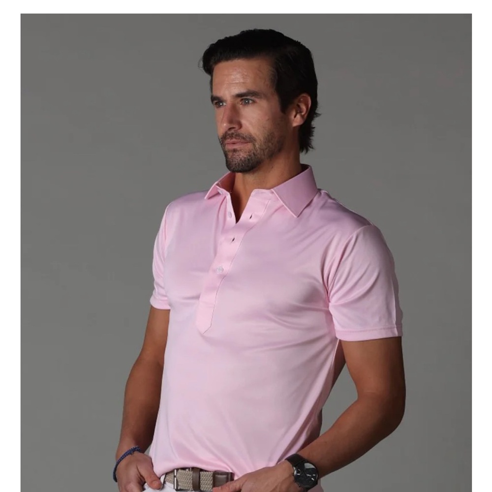 Men's Pink Golf Polo Shirt Collars & Co